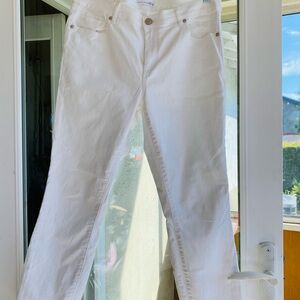 LOFT WHITE SKINNY CROP JEANS Size 12 31 MODERN FIT STRETCH DENIM